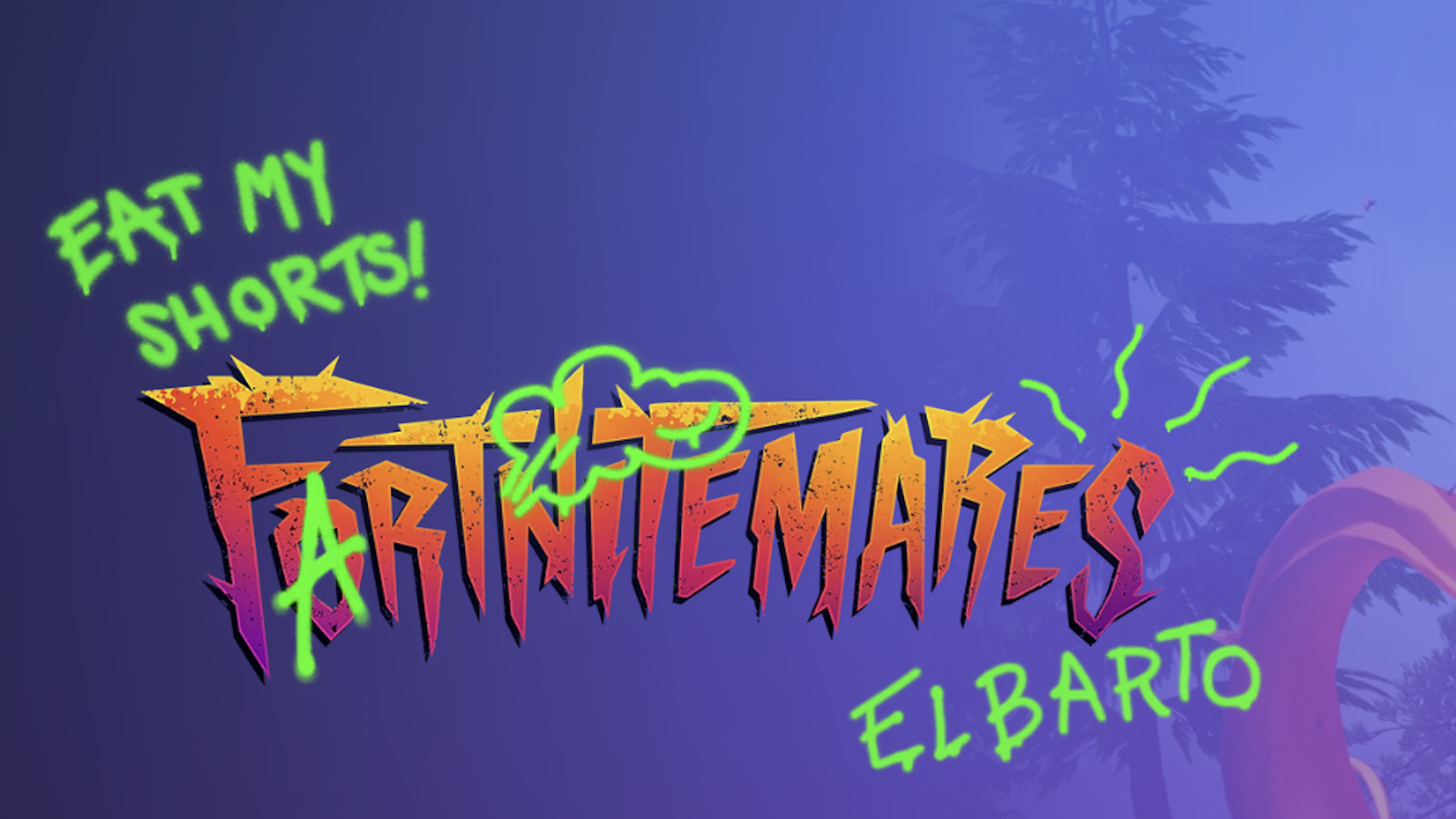 The Fortnitemares logo defaced by green graffiti