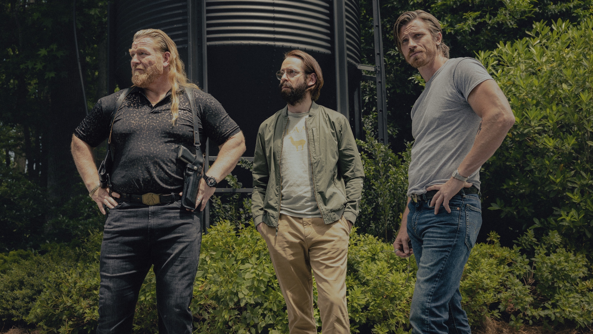 Bodhi and Bigfoot look away in season 3 of Tulsa King