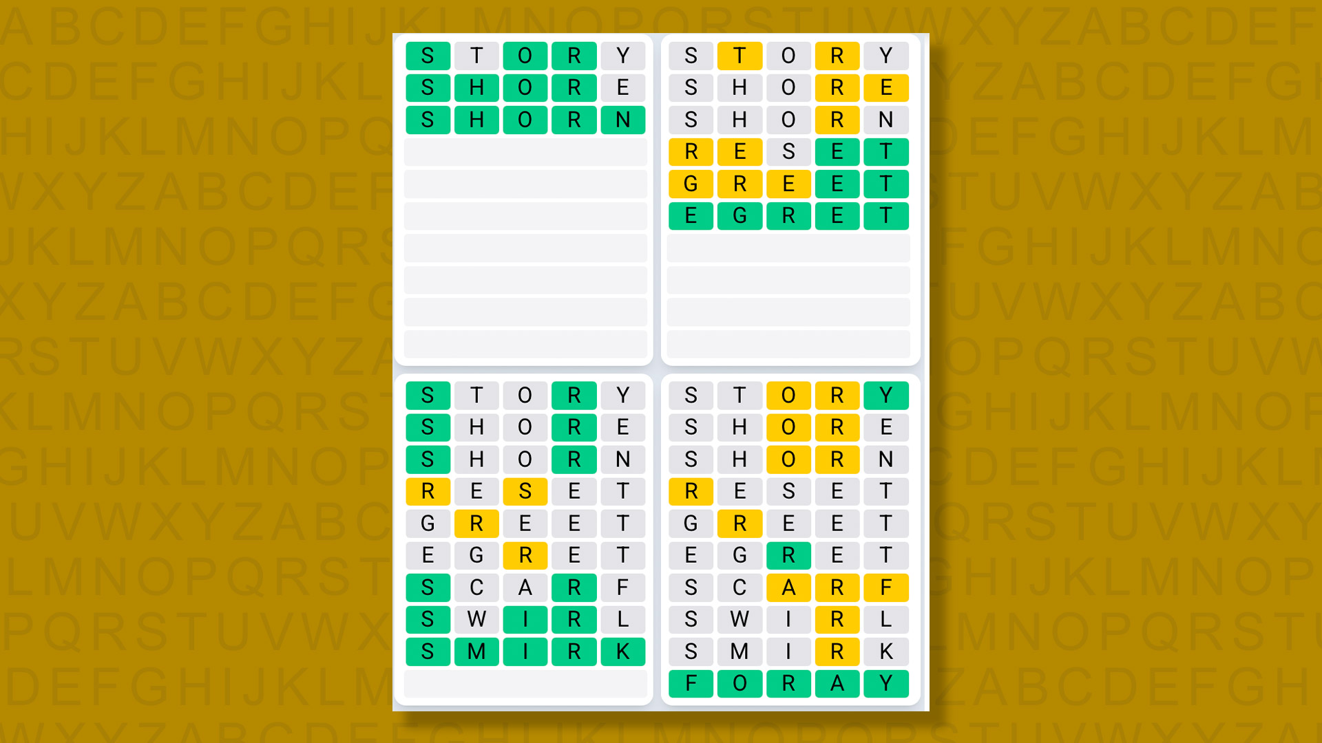 Quordle Daily Sequence answers for game 1414 on yellow background