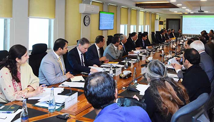 Finance Minister Senator Muhammad Aurangzeb chairs the Economic Coordination Committee (ECC) of the Federal Meetings meeting at the Finance Division on December 9, 2025. — Facebook/@FinanceMinistryPK