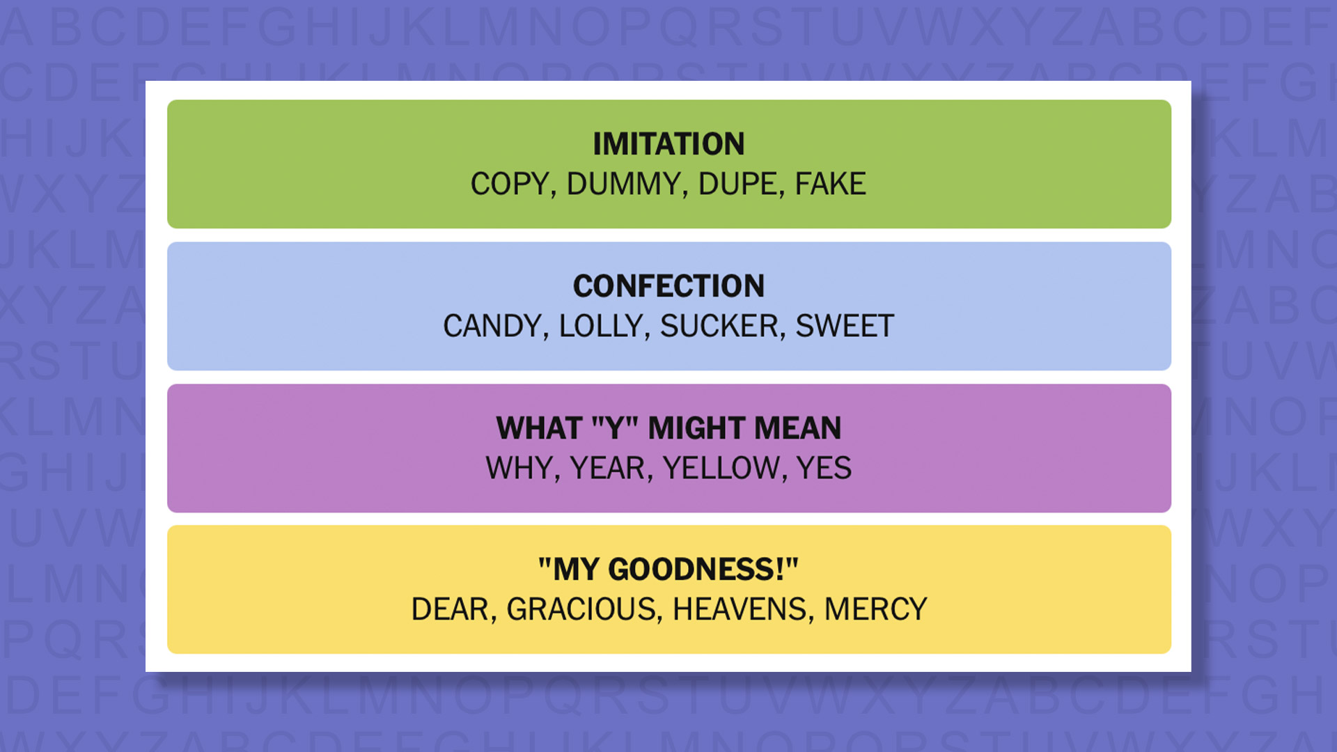 NYT Connections answers for the game 913 on purple background