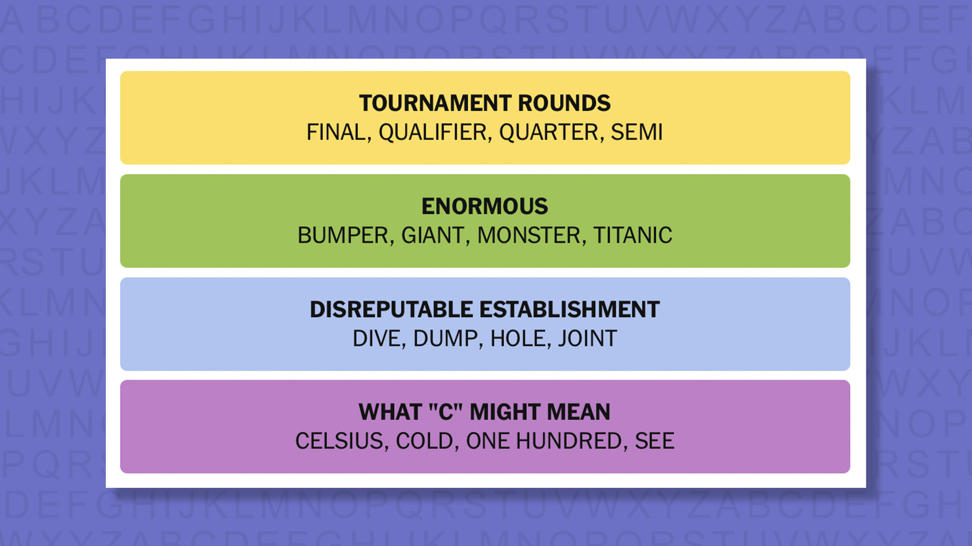 NYT Connections answers for game 918 on purple background