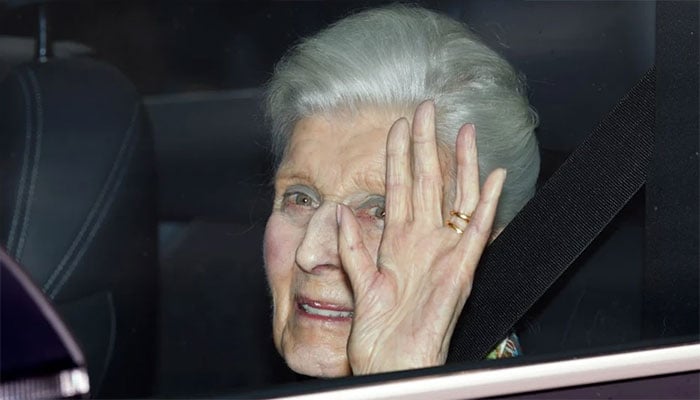 Princess Alexandra waving her sympathy wishes