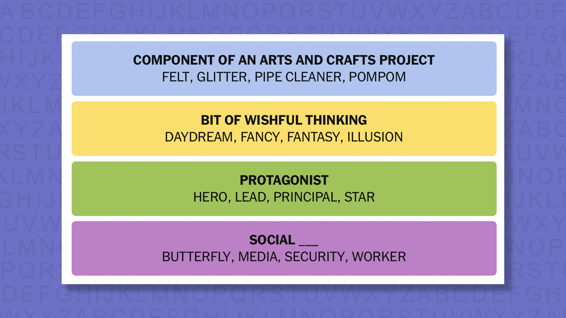 NYT Connections answers for game 921 on purple background