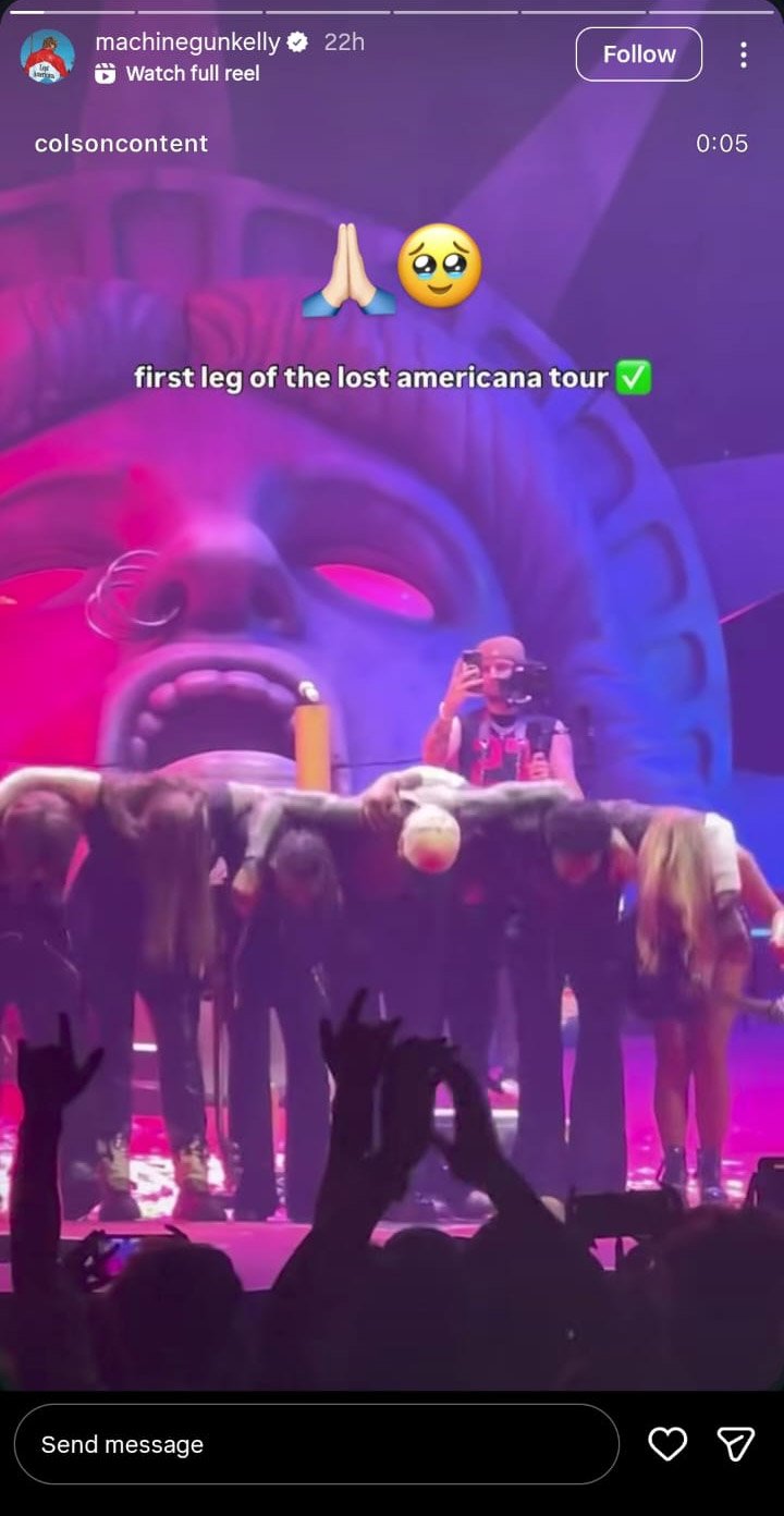 MGK tears up as first leg of Lost American tour ends