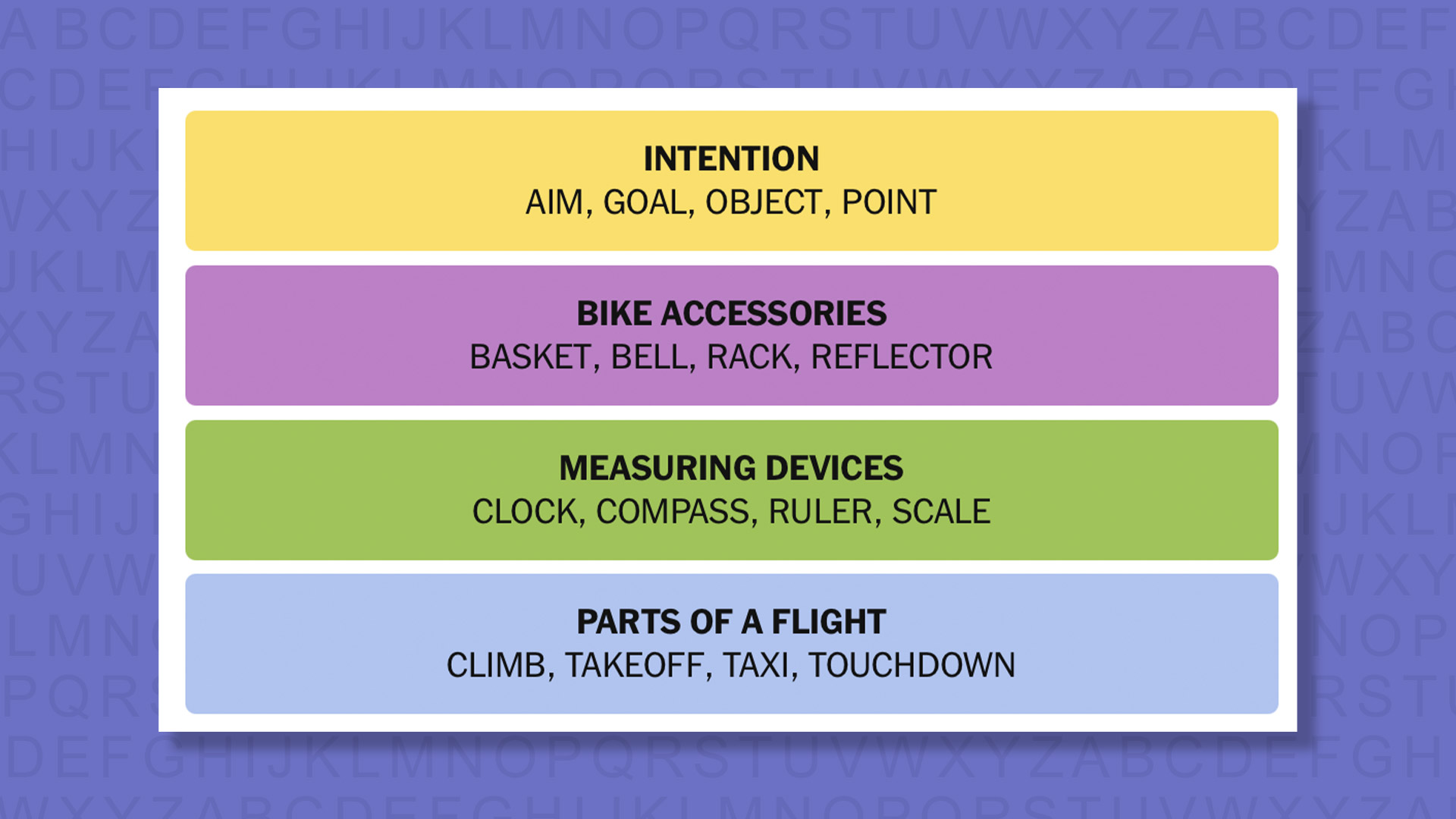 NYT Connections answers for game 933 on purple background