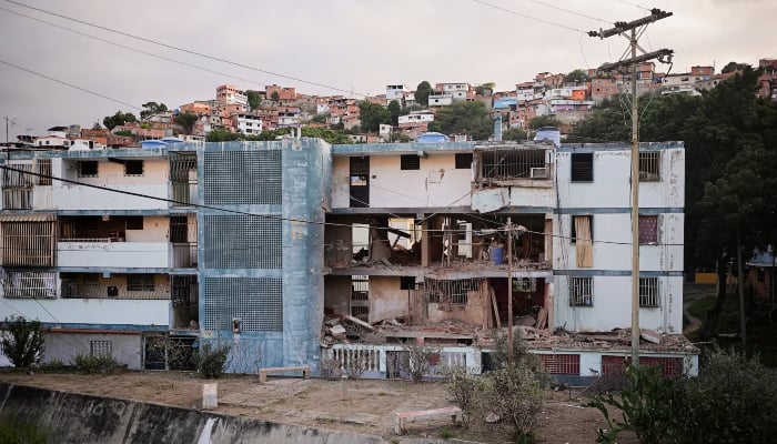 A damaged building following U.S. strikes on Venezuela, in which President Nicolas Maduro and his wife, Cilia Flores, were captured, in Catia La Mar, Venezuela, January 4, 2026. — Reuters