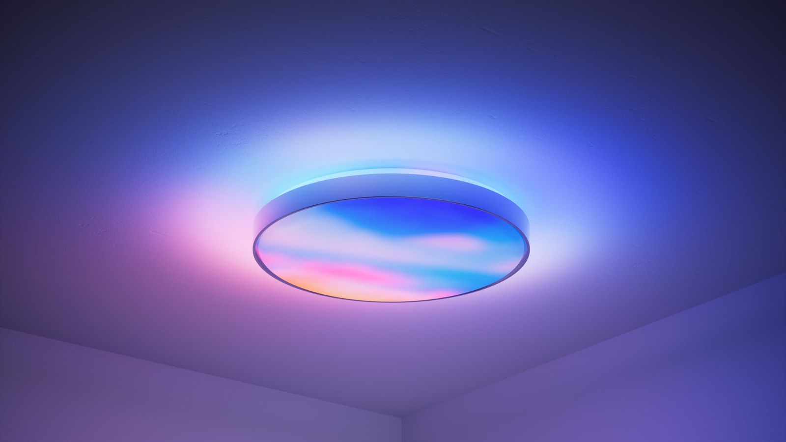 The new Govee Ultra ceiling light with blue gradient ambient lighting