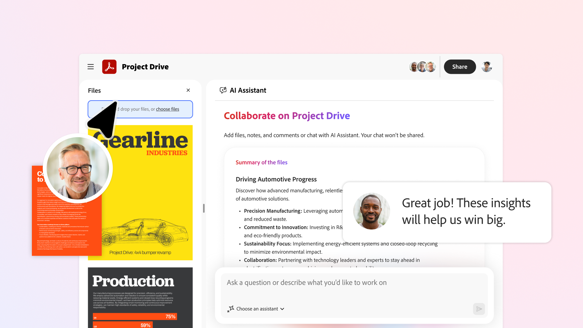 New Adobe Acrobat features, as demonstrated by the company