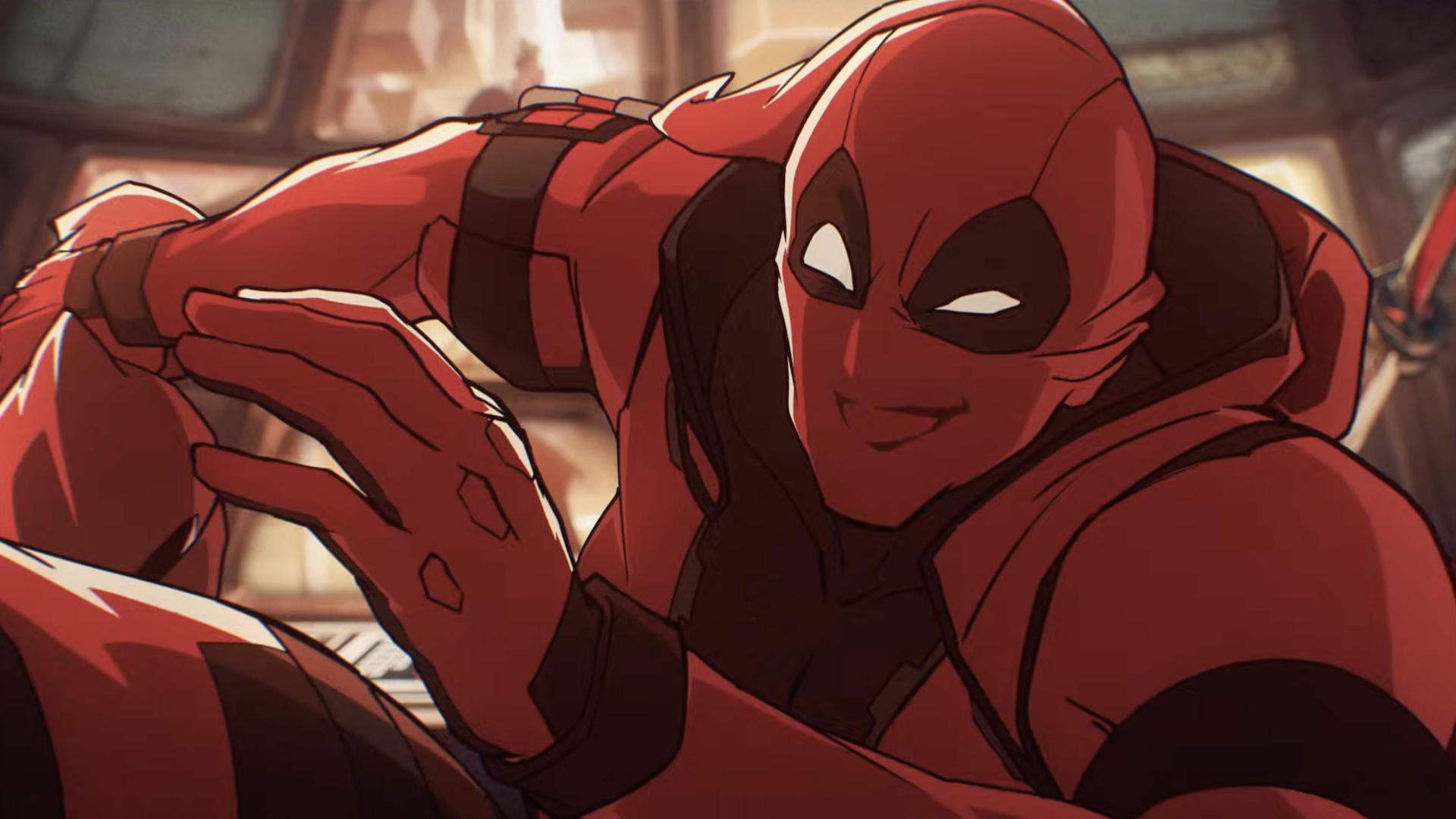 Deadpool speaks to the camera