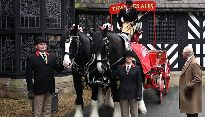 King Charles meets the shire horses