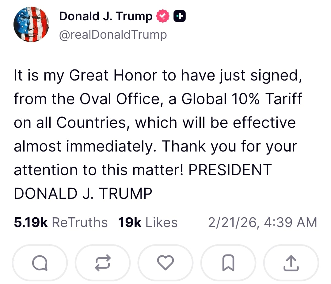 Furious Trump imposes new 10% tariffs after Supreme Court upends global levies