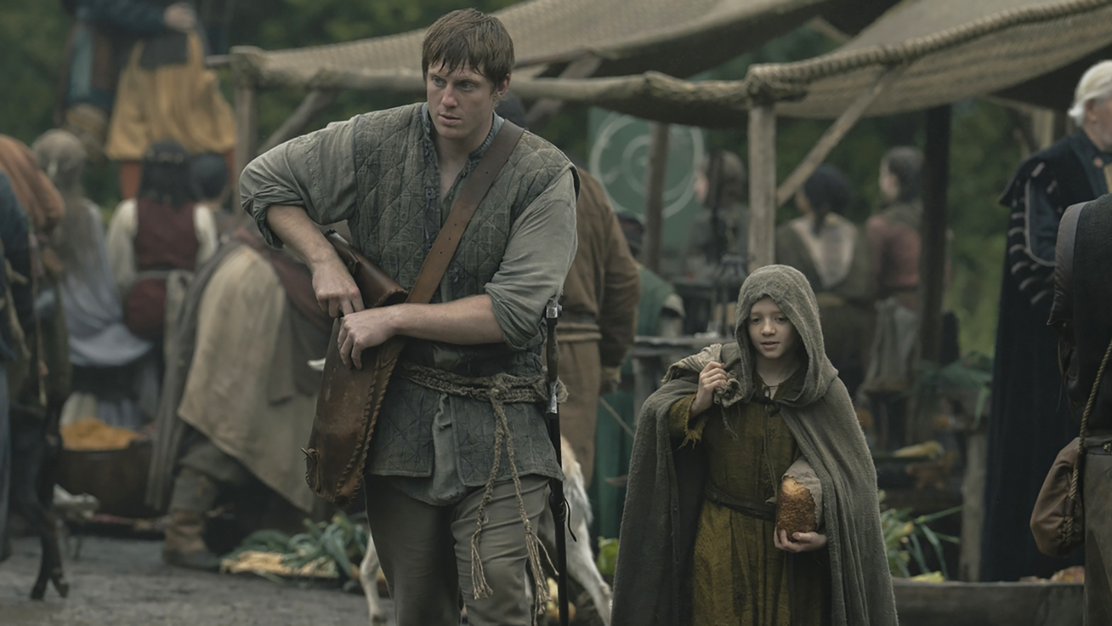 Dunk and a masked egg walking in the rain in episode 3 of A Knight of the Seven Kingdoms