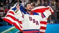 Olympic hero Connor Hellebuyck shows off 'Secretary of Defense' plaque on flight to the White House