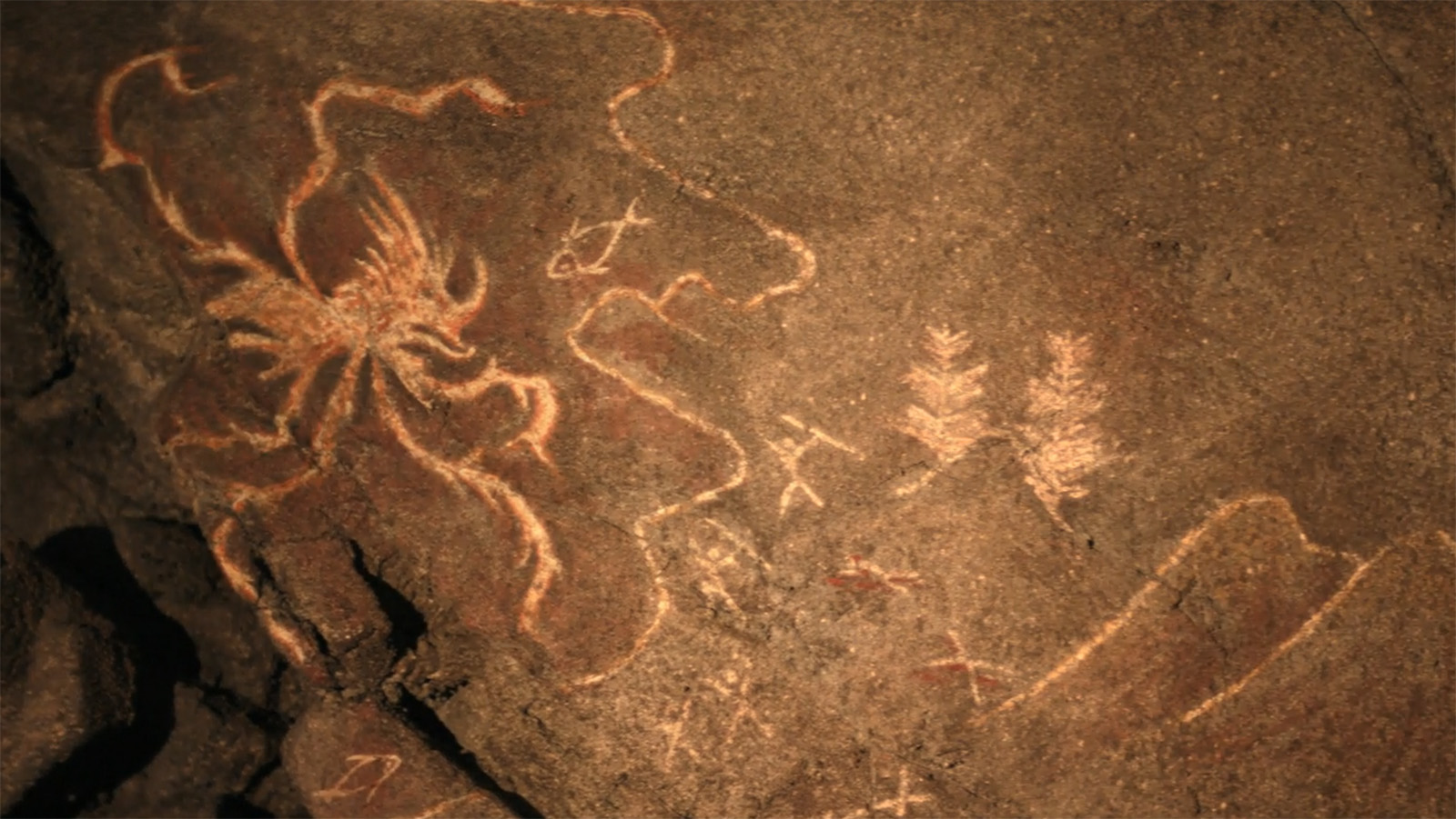 A cave drawing of Titan X in Monarch: Legacy of Monsters season 2 episode 1