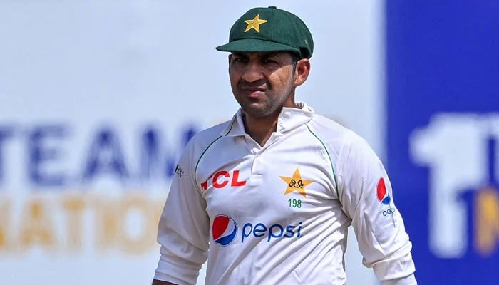 Pakistan's Sarfaraz Ahmed returns to the pavilion during a test match between Sri Lanka and Pakistan at the Galle International Cricket Stadium, Galle, July 17, 2023. — AFP
