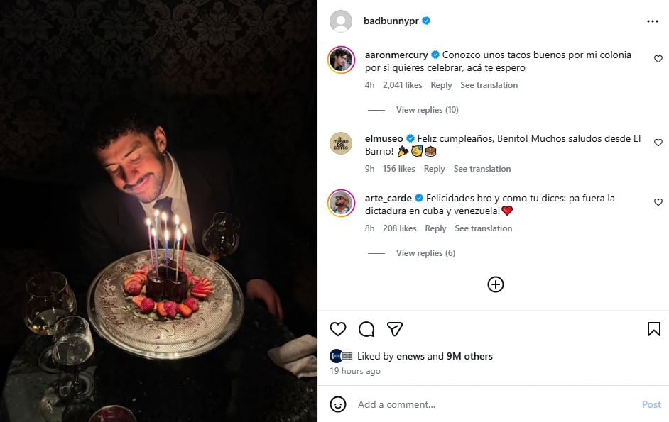 Bad Bunny returns to Instagram to celebrate his 32nd birthday