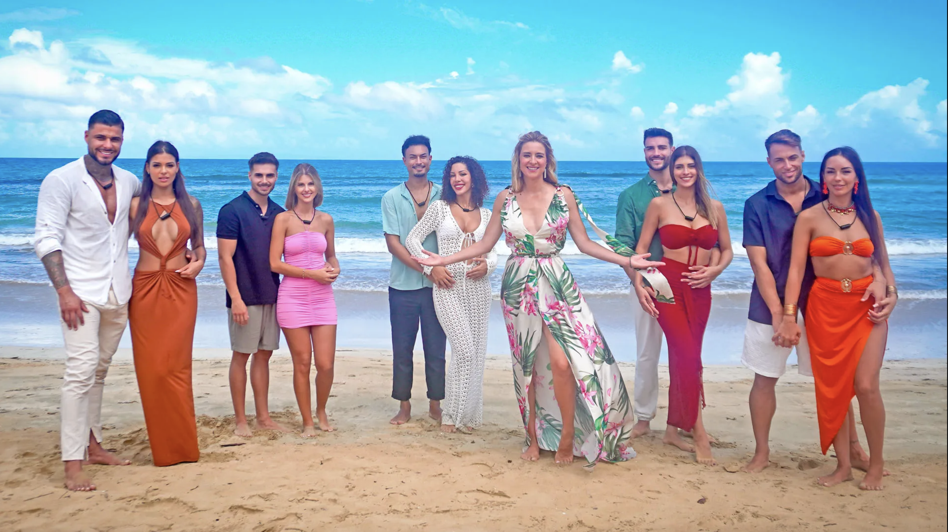 Candidates from Temptation Island in Spain on a beach
