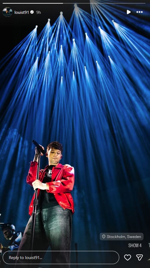 Louis Tomlinson turns heads with eye-catching red jacket at Sweden concert