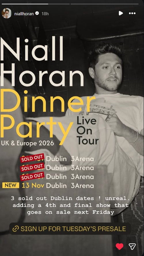 Niall Horan extends Dublin run after overwhelming fan response