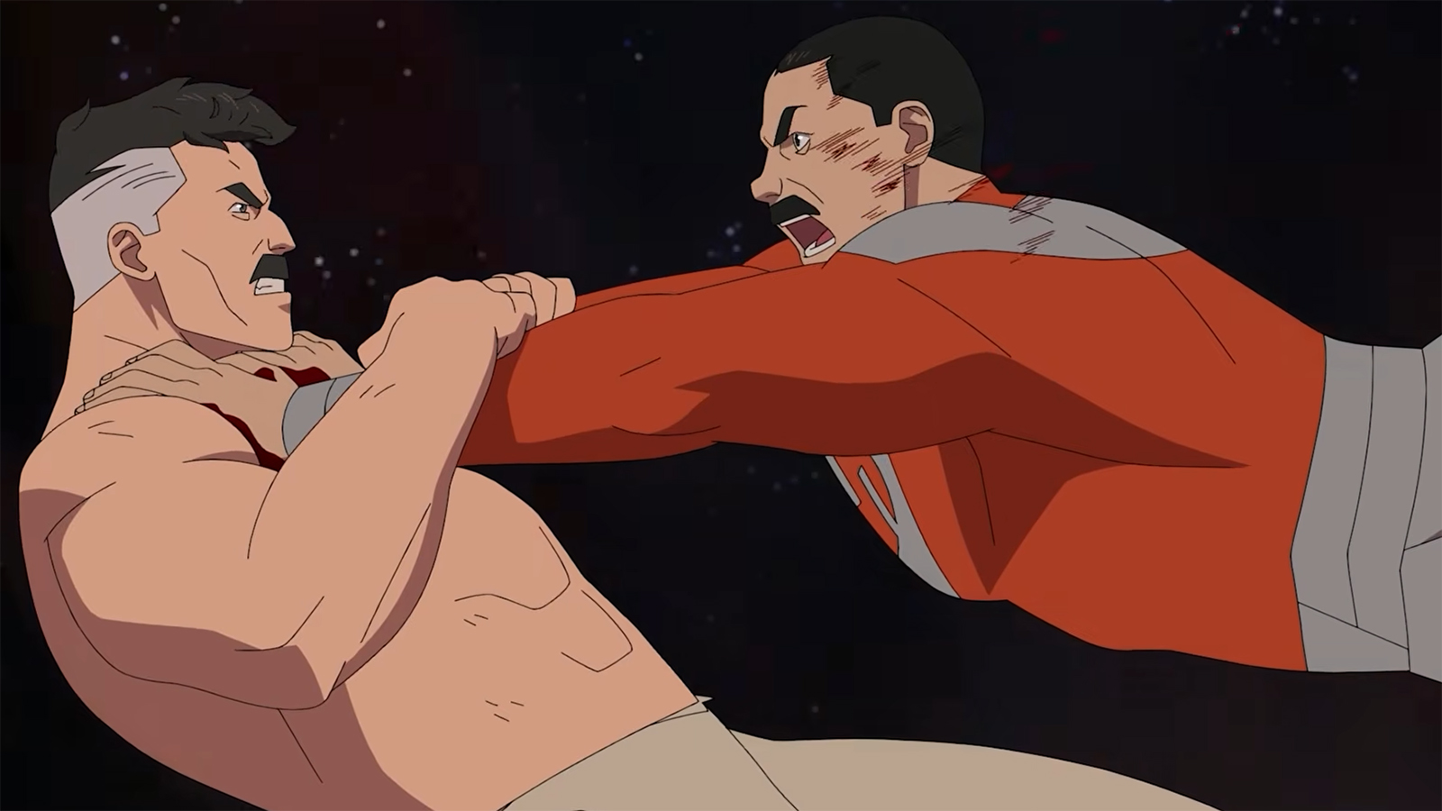 Thragg attacks Nolan in episode 7 of season 4 of Invincible