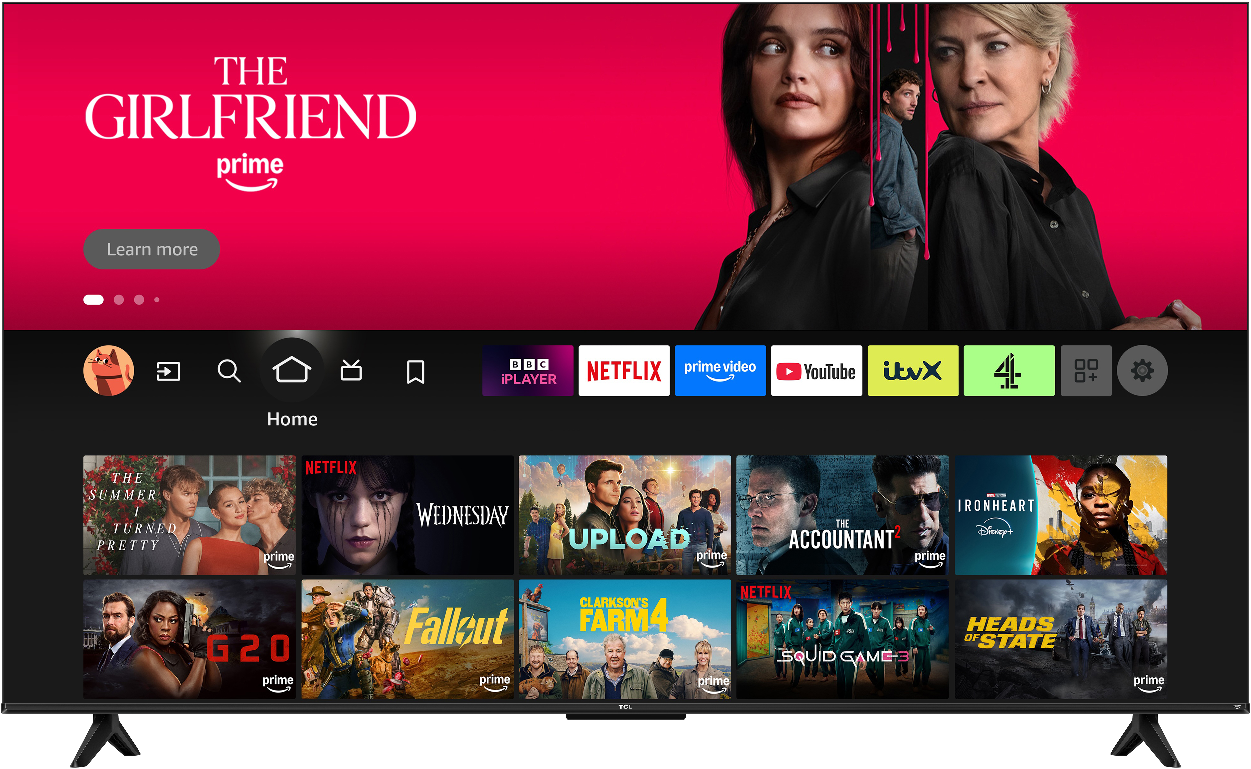 TCL V6D image with Fire TV home screen displayed