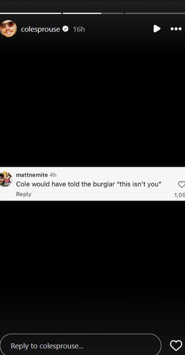 Cole Sprouse reacts when his brother Dylan confronts a house intruder