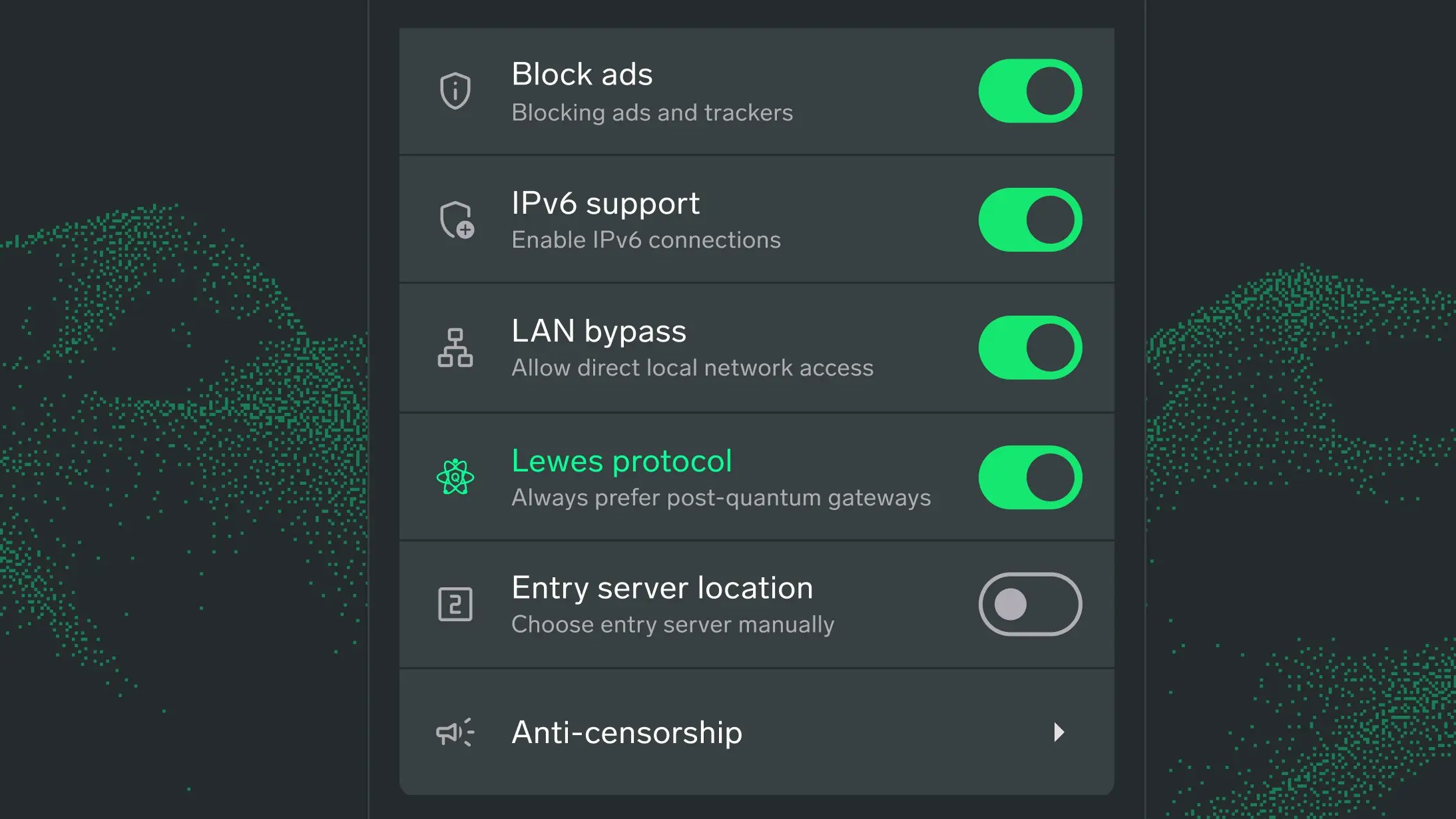 Post-Quantum Settings on the NymVPN App