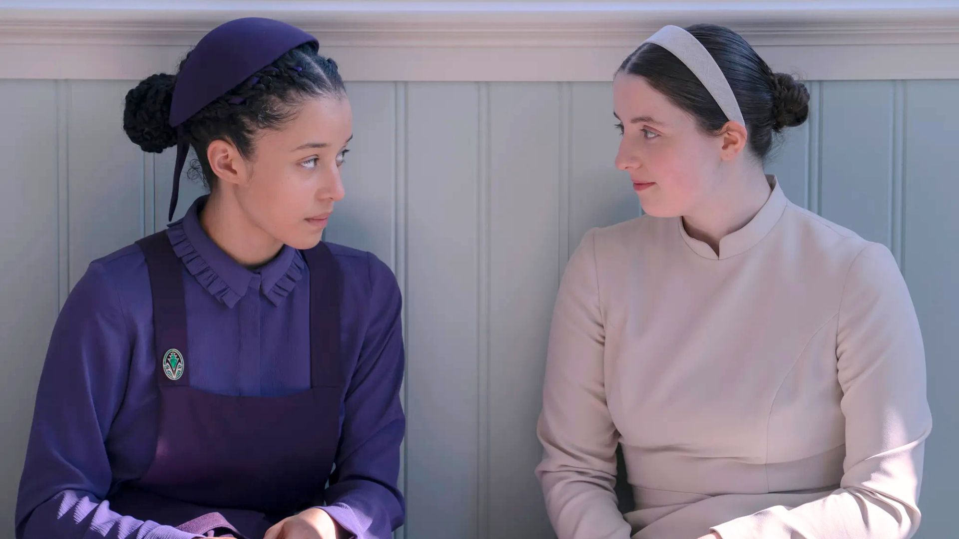 Agnes and Daisy look at each other