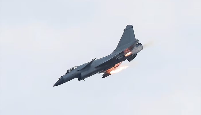 China's Chengdu J-10 fighter jet performs a flight during the Aviadarts competition, part of the 2021 International Military Games, at the Dubrovichi training ground outside Ryazan, Russia, August 27, 2021. — Reuters