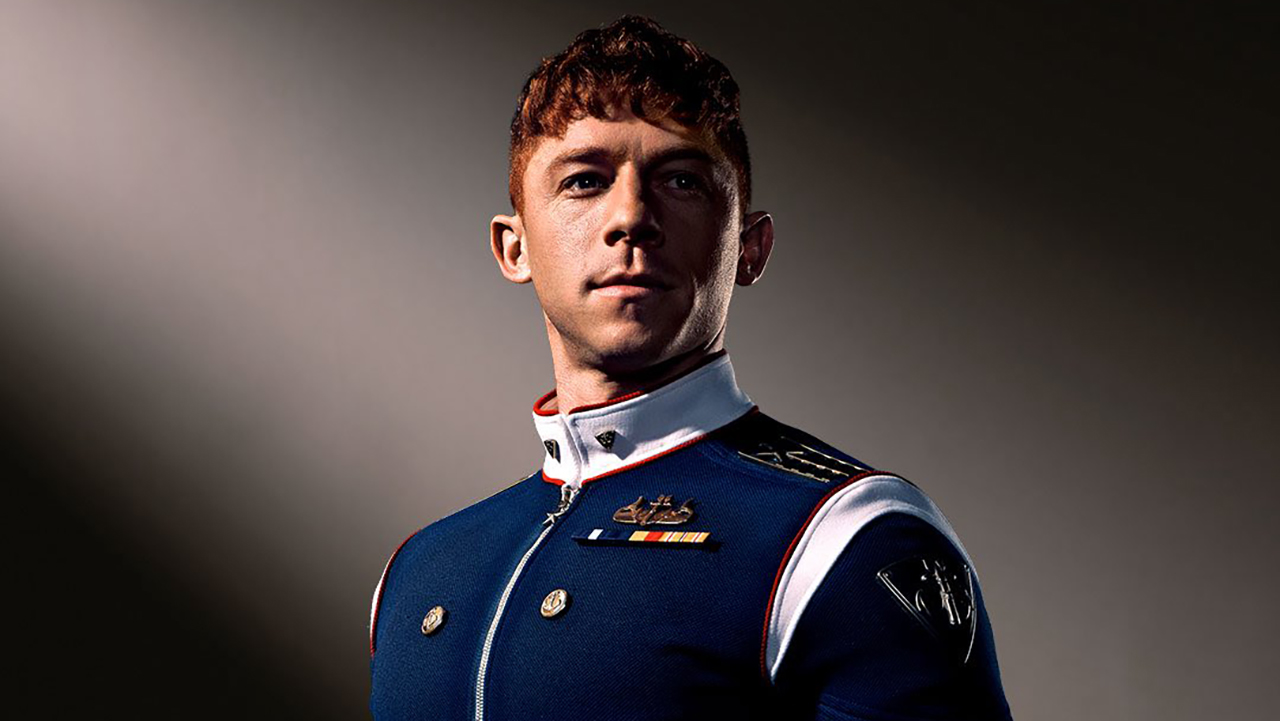 A press image of Torpedo smiling and looking at the camera in Vought Rising