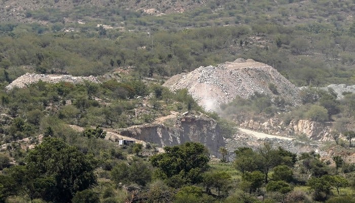 This photograph, taken on May 19, 2026, shows a stone quarry near the village of Avinashi in the town of Neem Ka Thana, Rajasthan. -AFP