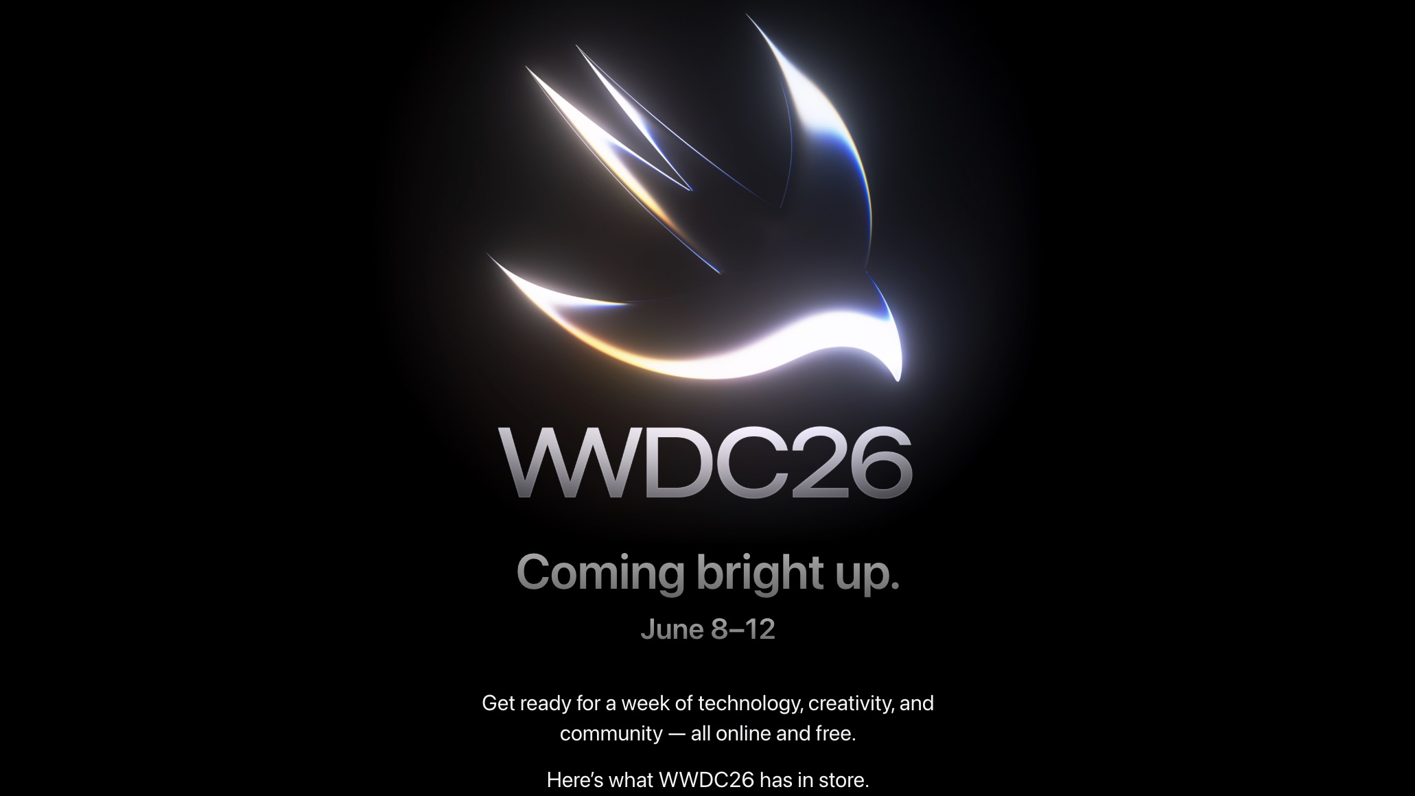 Apple WWDC 2026 comes to Bright Up webpage