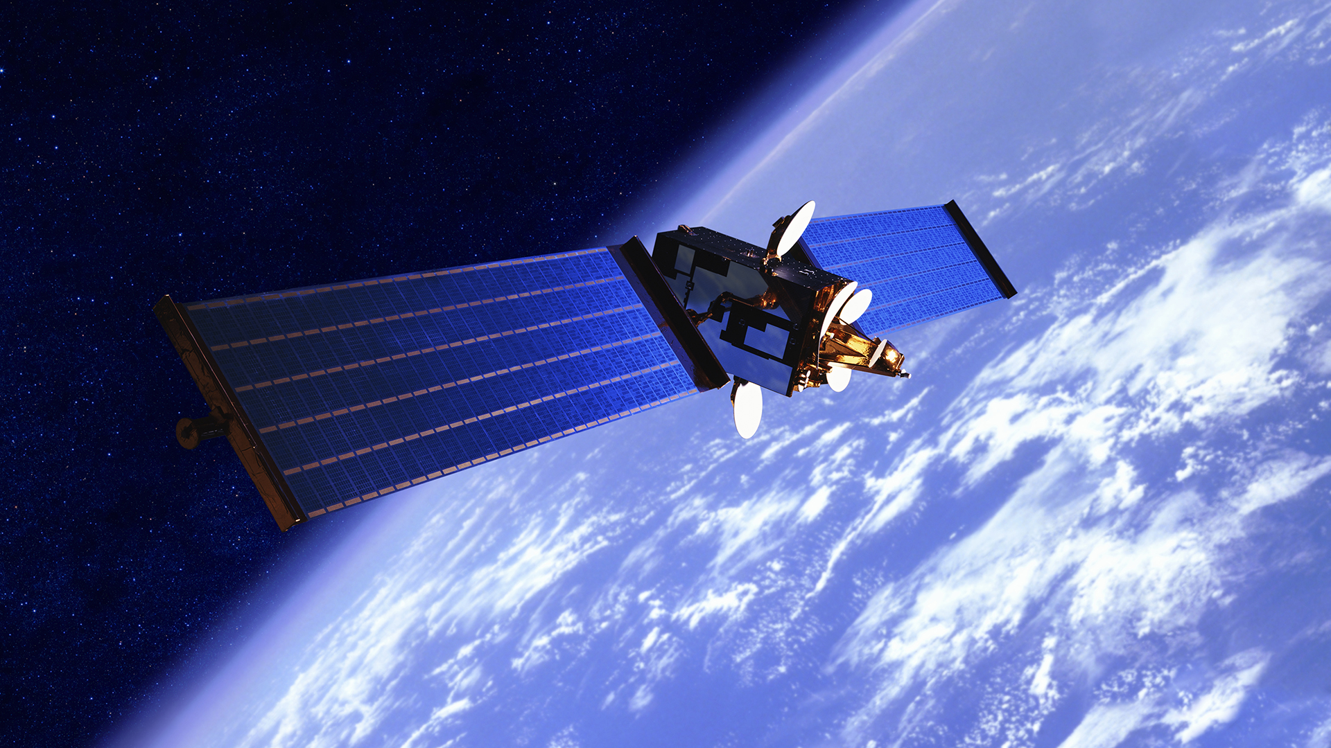 A satellite orbiting the Earth