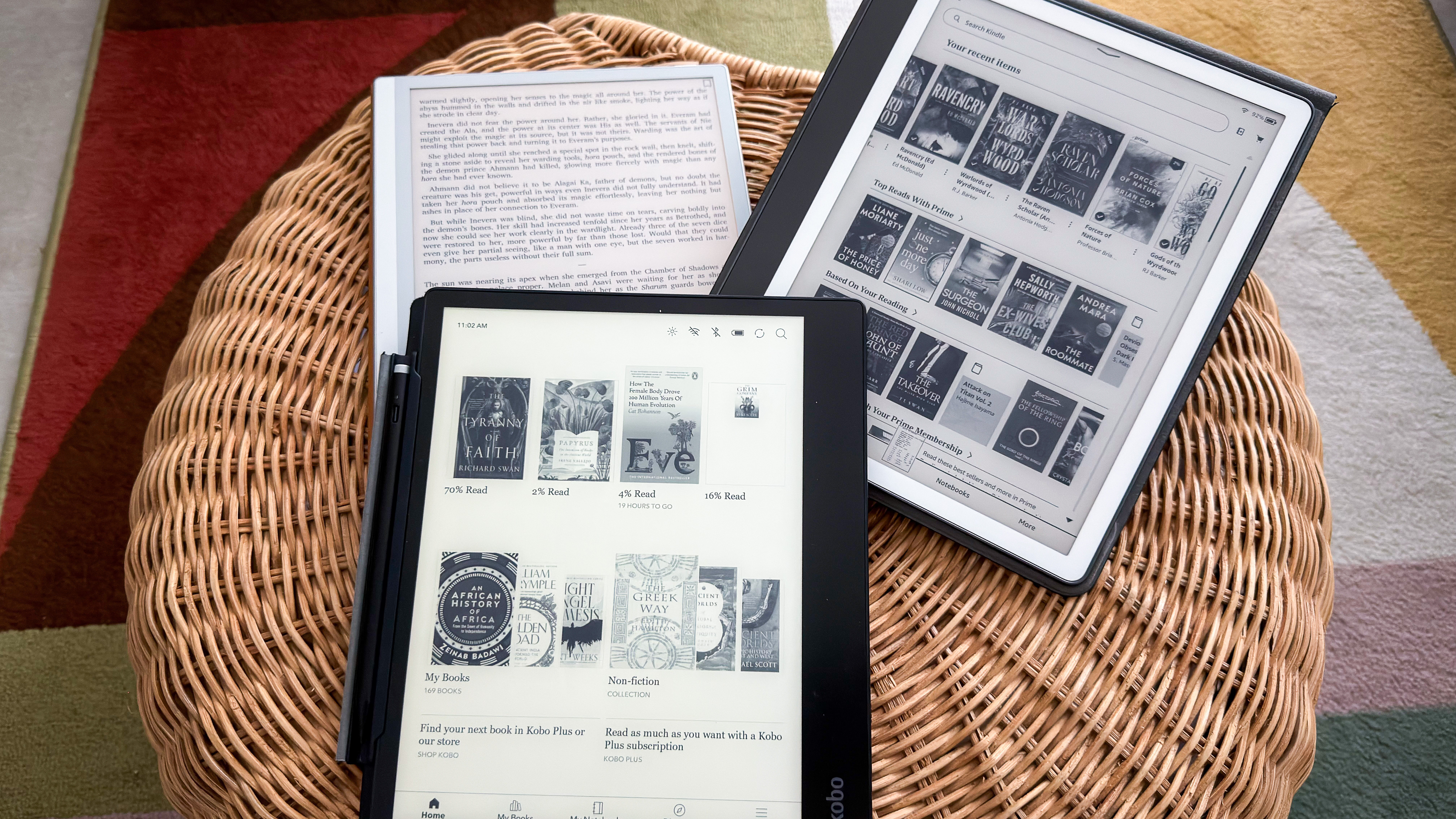 Kobo Elipsa 2E with the Kindle Scribe 2024 and the Boox Go 10.3 Gen II Lumi 2026
