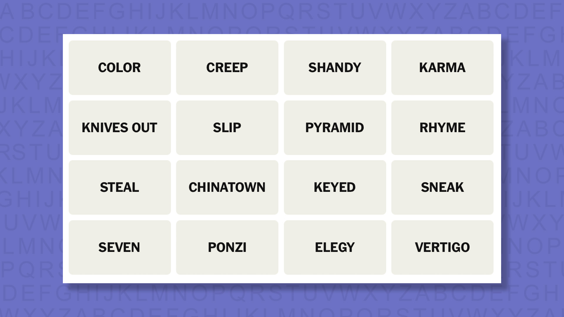 NYT Connections tips for game 1065 on purple background