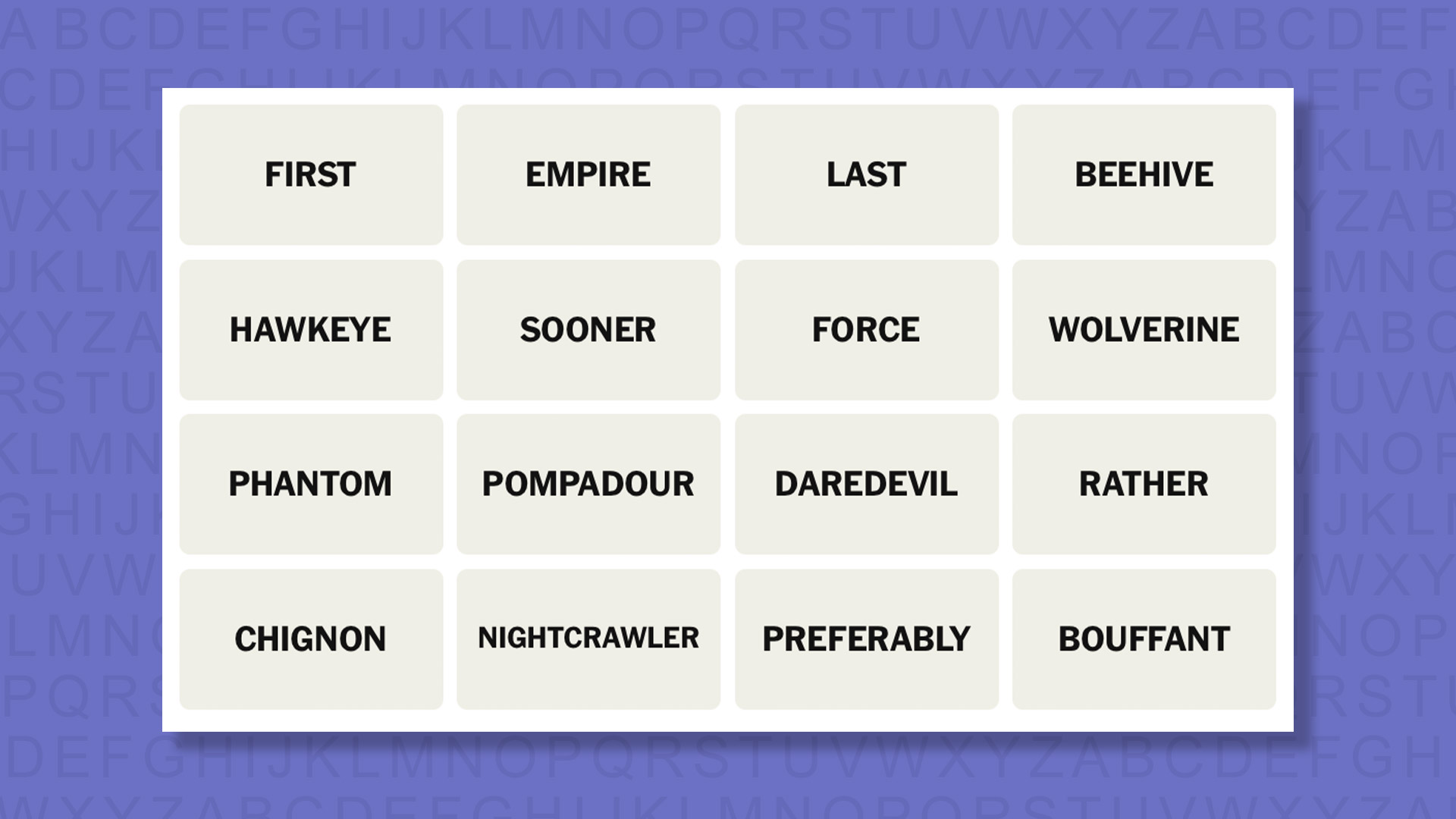 NYT Connections tips for game 1077 on purple background