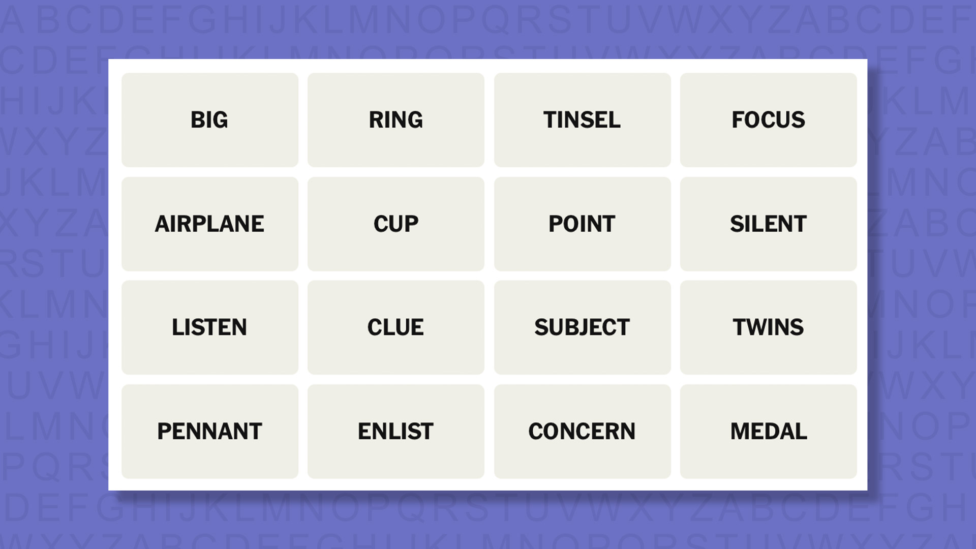 NYT Connections tips for 1080 game on purple background