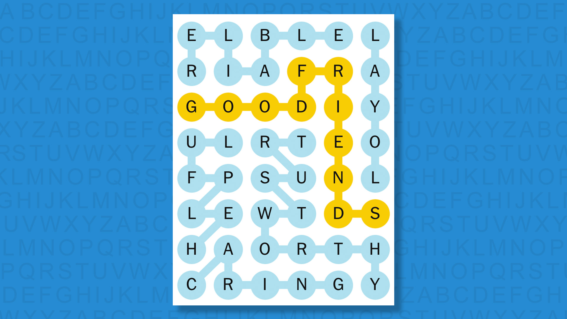 NYT Strands answers for game 818 on blue background
