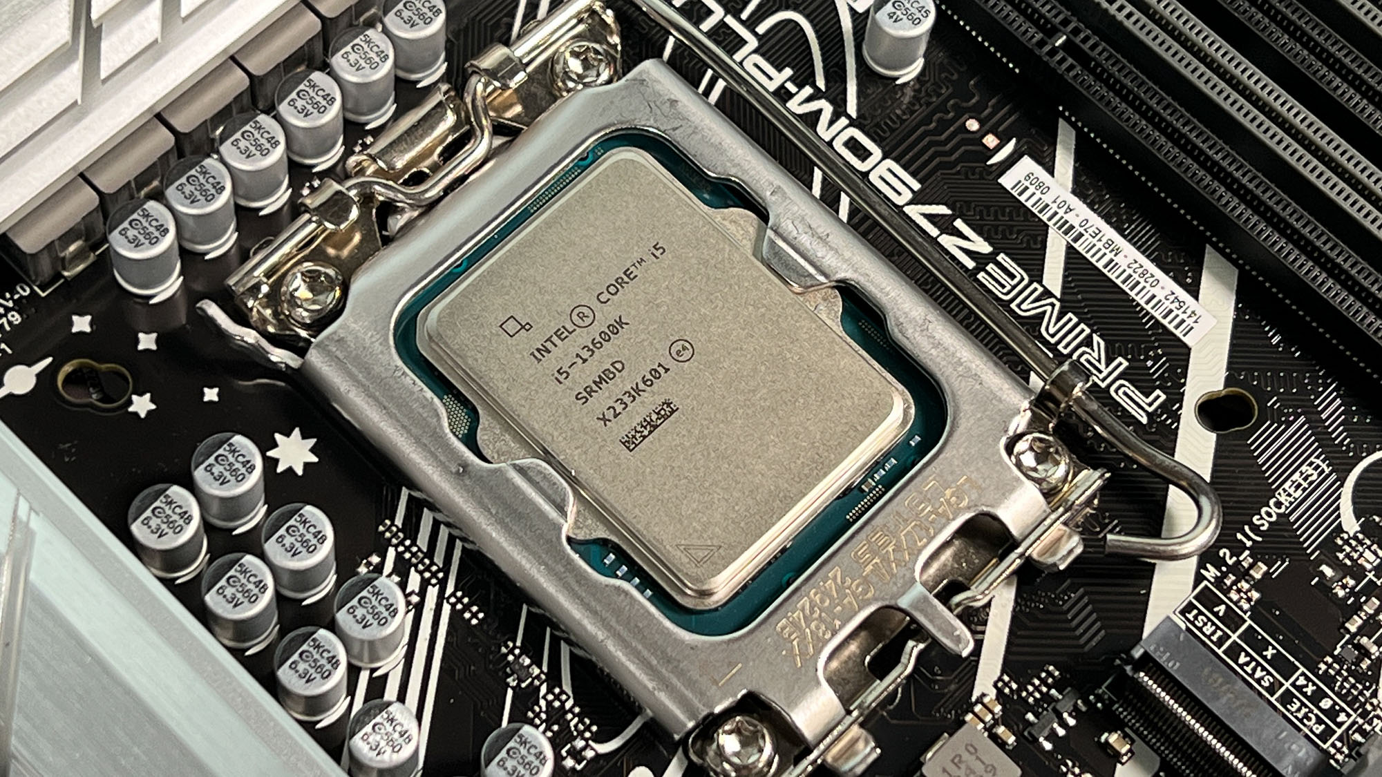 An Intel processor integrated into a motherboard