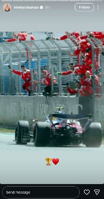 Kim Kardashian celebrates Lewis Hamilton's first Formula 1 victory
