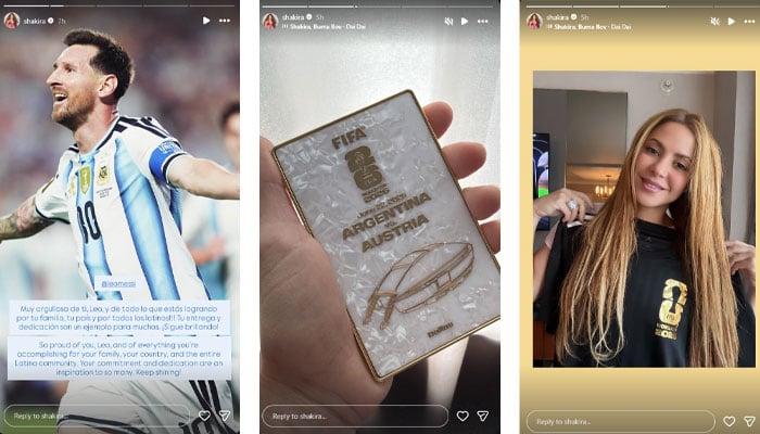 Shakira throws shade at ex Gerard Pique with proud message for Messi