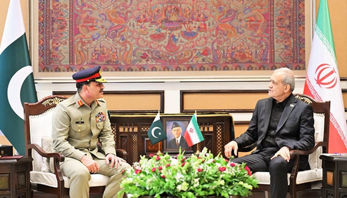 Chief of Defense Forces (CDF) and Chief of Army Staff (COAS) Field Marshal Syed Asim Munir visited Iranian President Pezeshkian on June 23, 2026. — ISPR.