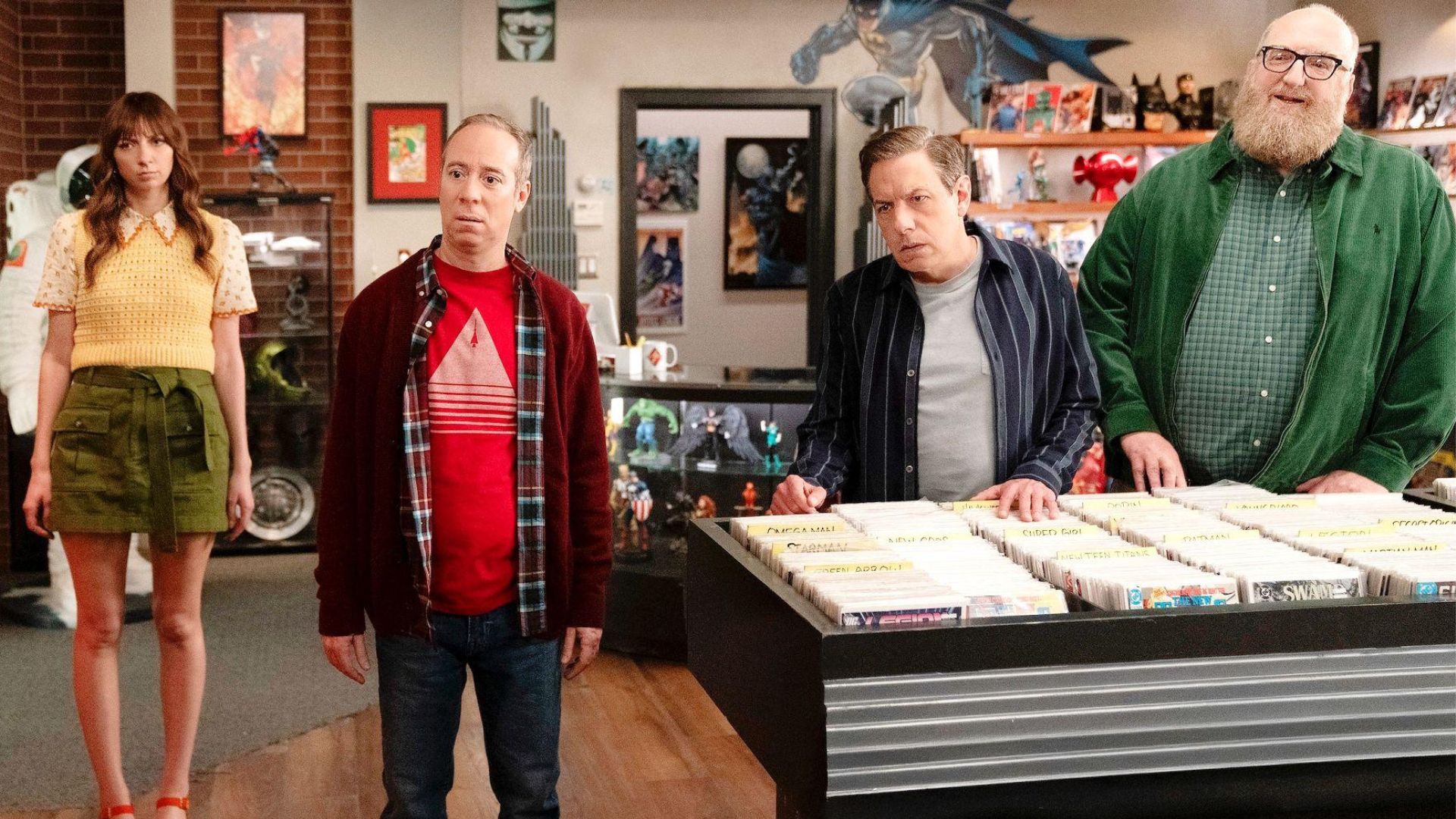 The gang is watching something off-screen