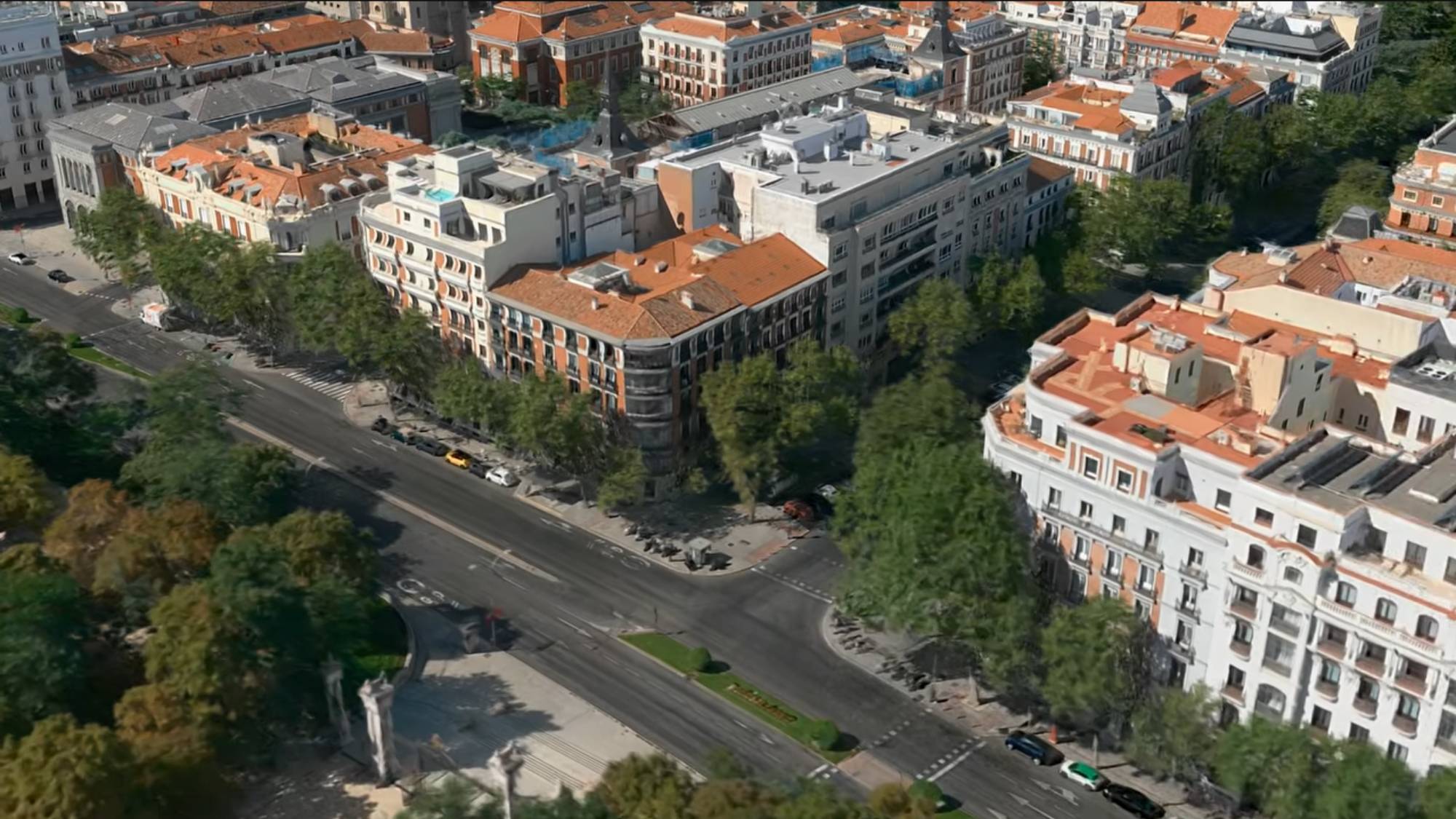 A 3D model of a cityscape in Apple Maps