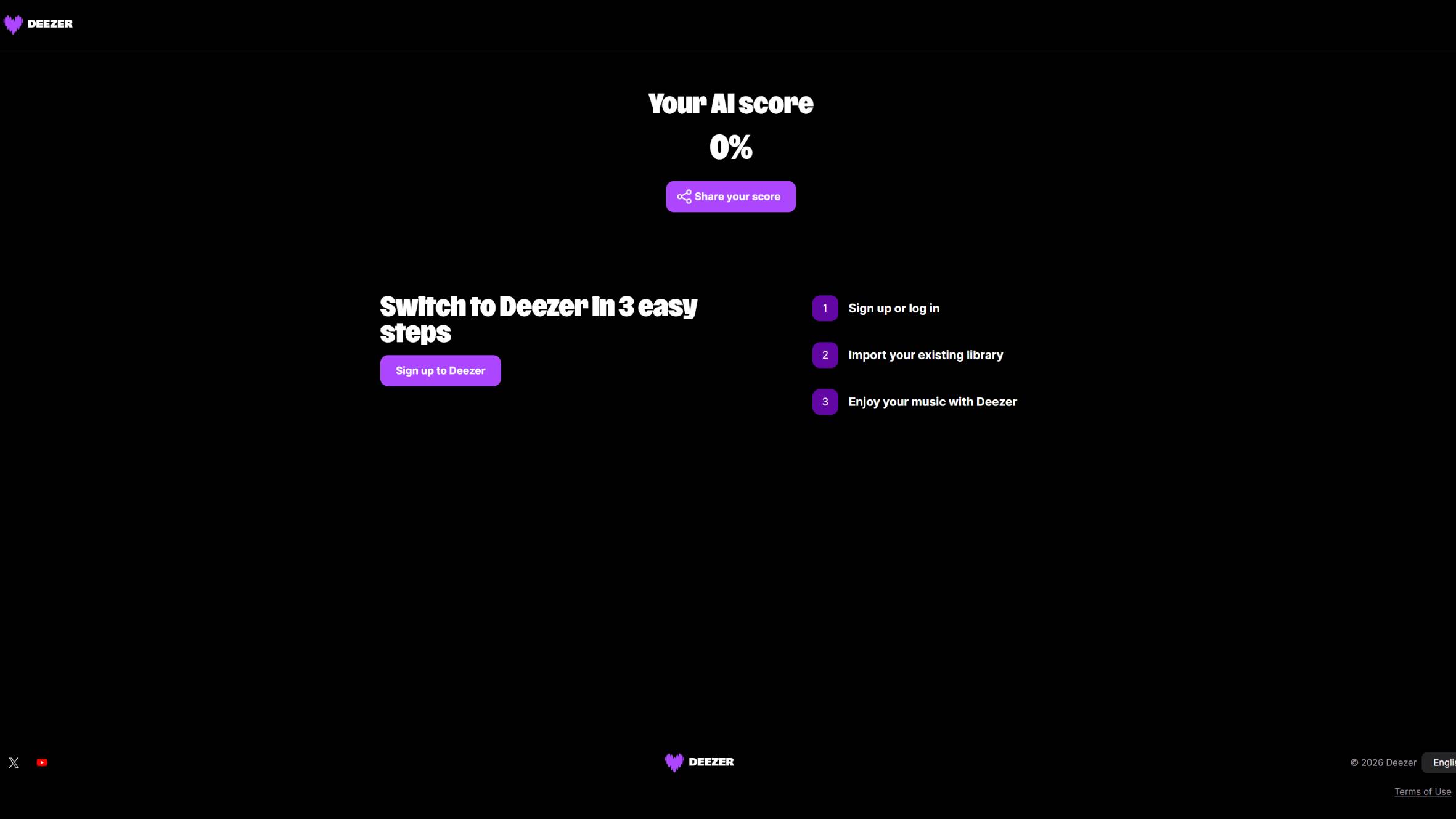 A screenshot of Deezer's AI music detector