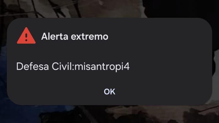 An alert sent by hackers to users in Brazil.