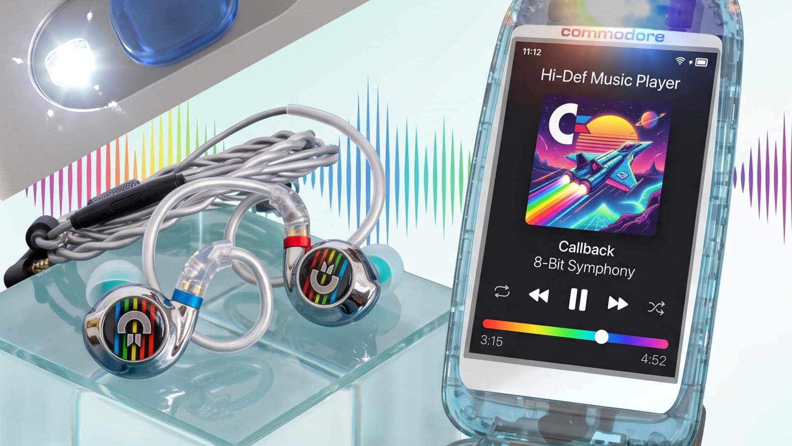 The retro-themed Commodore Callback flip phone.