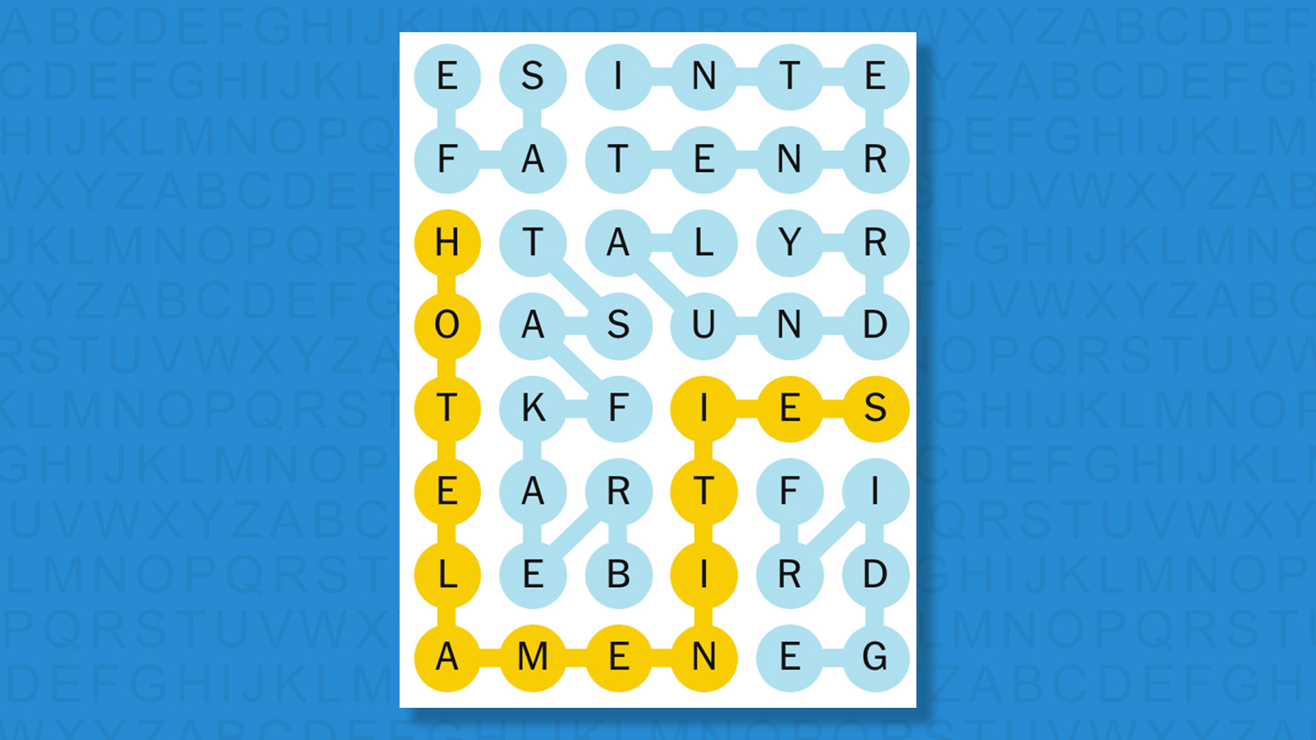 NYT Strands answers for game 840 on blue background