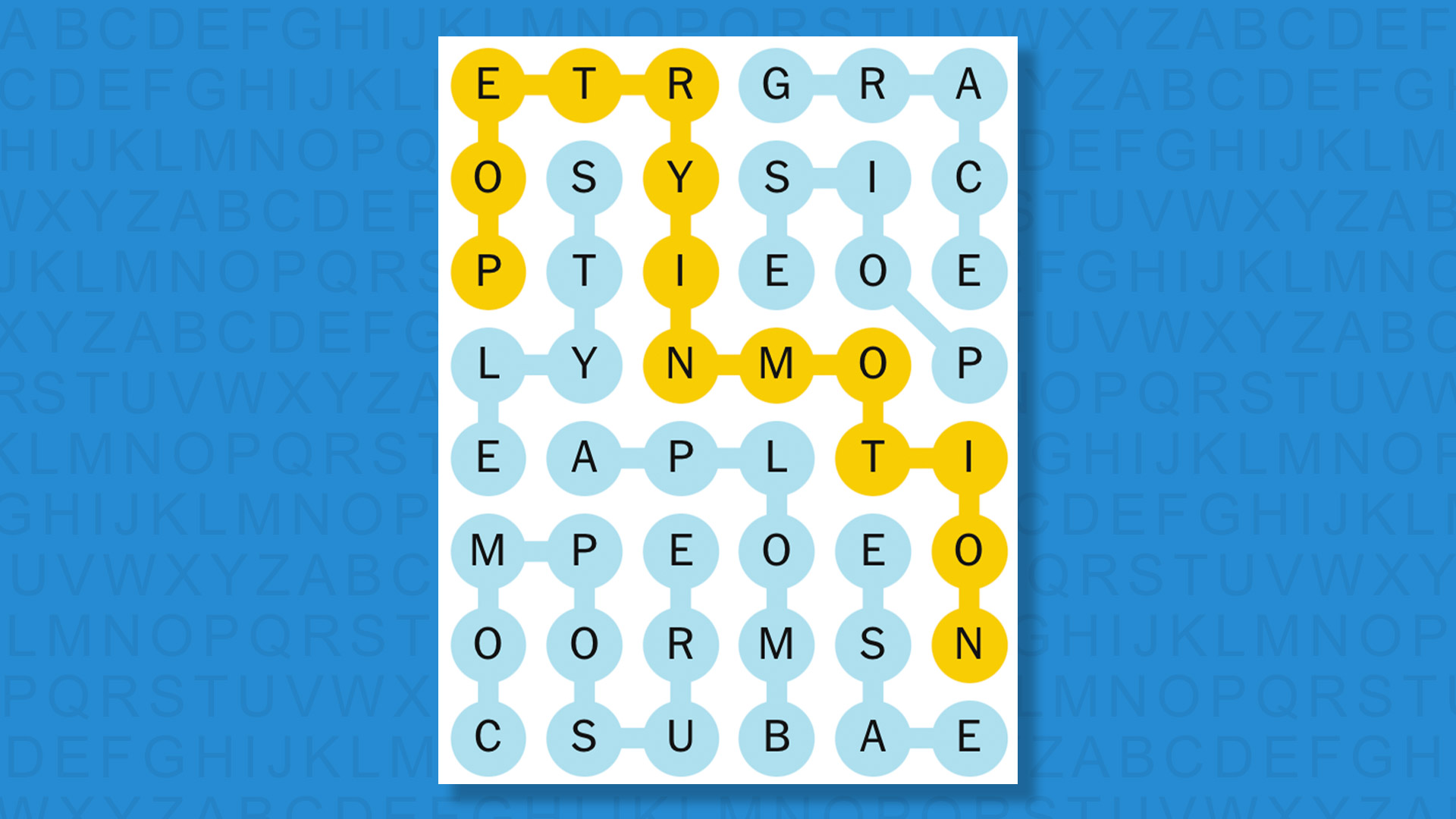 NYT Strands answers for game 823 on blue background